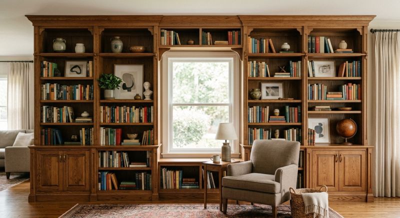 Built In Bookcase Installation in Raleigh, NC